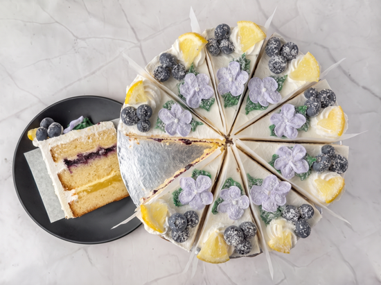 Lemon & Blueberry Cake Slice