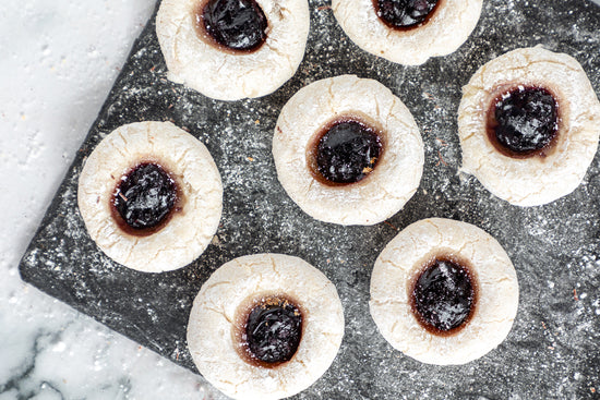 Blueberry Thumbprint Almond Cookies